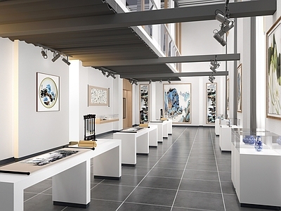 现代其他展厅 现代美术展厅 画廊 书画展厅