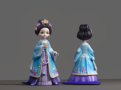 女人 古代美女 古装美女 小美女 卡通美女 雕塑摆件