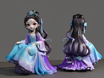 女人 古代美女 古装美女 小美女 卡通美女 雕塑摆件