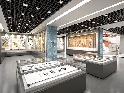 现代文化展厅 现代美术展厅 画廊 书画展厅