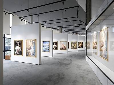 现代文化展厅 现代美术展厅 画廊 书画展厅