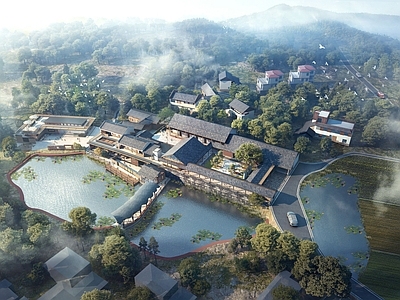 新中式禅意小公建 研学基地 乡村振兴 文旅民宿 乡村学堂 归园学社