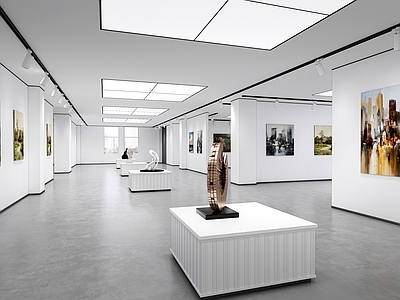 现代文化展厅 现代美术展厅 画廊 书画展厅