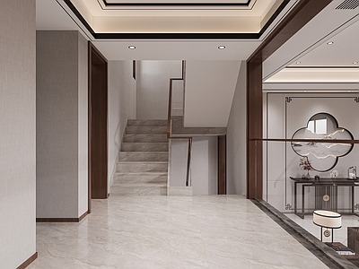 新中式楼梯间 新中式楼梯间 楼梯 玄关 过道