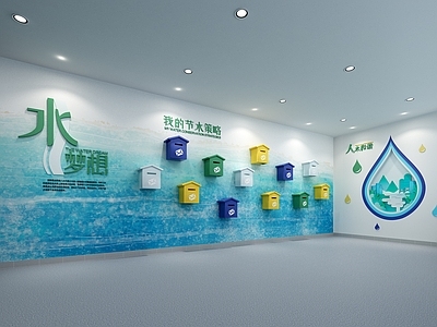 现代文化墙 校园文化墙 节约用水文化墙 水资源文化墙 城市文化墙 绿色节约文化墙
