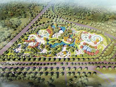 现代景观公园 文化公园 文化公园鸟瞰 露营公园 乡村改造公园 美丽乡村公园