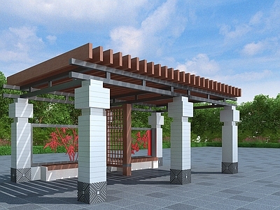 现代廊架 景观廊架 休闲廊架