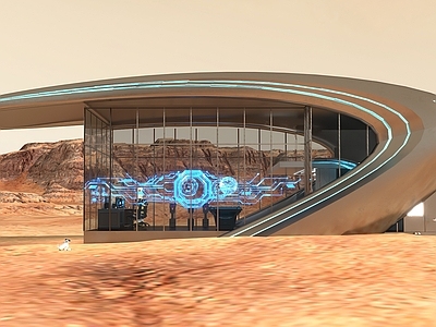 现代简约艺术风格建筑 火星基地 外星基地 外星住宅