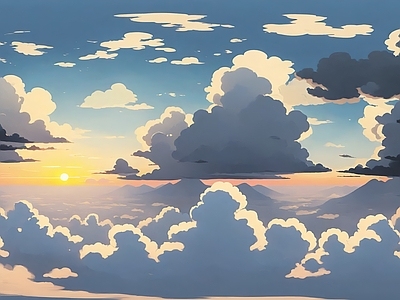 现代天空HDR 云彩动漫天空