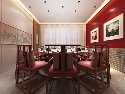 新中式中式包厢 餐厅包厢 火锅店包间