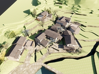 中式新中式民宿建筑 山地民宿建筑 滨水民宿建筑