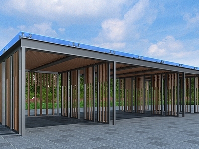 现代廊架 遮阳棚 大型廊架