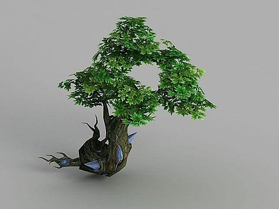 现代魔兽世界游戏场景树木装饰