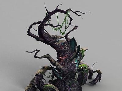 现代魔兽世界树木游戏场景装饰