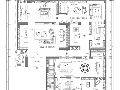 家具展厅 意式家具展厅 全屋定制 施工图