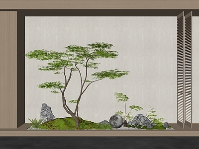 现代乡村庭院 新中式室内景观