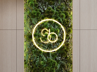 绿植墙 侘寂绿植墙 Logo标识 绿植形象墙