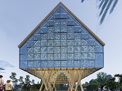 现代其他景观小建筑 现代木结构建筑 现代景观建筑 景观小品