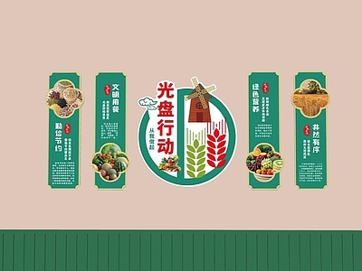 现代文化墙 校园文化墙 食堂文化墙 粮食文化墙 食堂装饰画