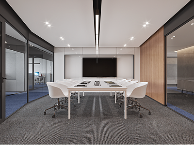 现代极简会议室 办公会议室 小型会议室