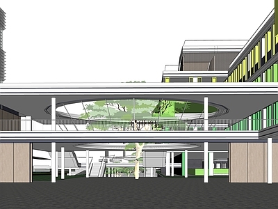 现代学校建筑 教学楼学校