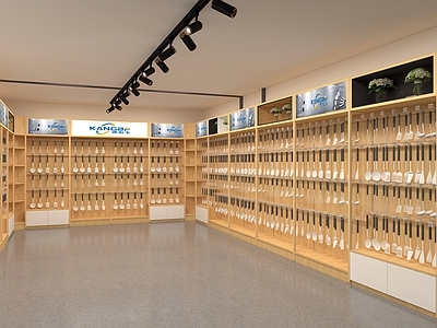 现代其他商业空间 锅铲专卖店 货架展柜 锅铲 陈列柜 货架