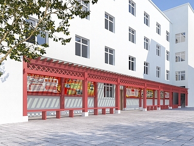现代其他景观小品 现风格廊架