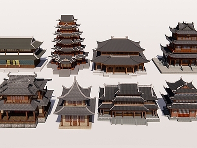 中式古建筑 古建筑 大殿寺庙建筑 楼阁殿榭古建筑 中国古建筑合集 古建筑大全