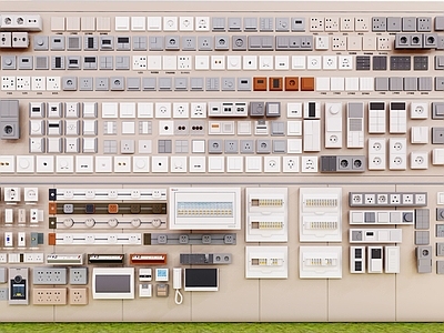 现代艺术装置 充电孔 强弱电箱 电闸开关 可视电话 现代开关 插座