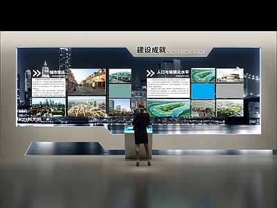 现代其他展厅 产业园区规划展厅 园区建设成果展厅 城市规划展墙 园区企业成就展墙 互动触摸查询屏