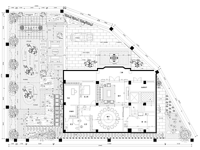 现代庭院 别墅户外庭院景观 私家庭院 花园庭院 景观平面图 施工图