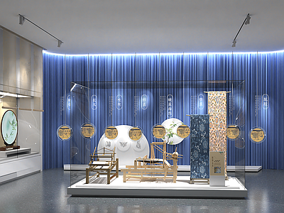 新中式中古文化展厅 展柜设计 展台设计 新中式博物馆 展墙设计 博物馆设计