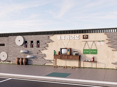 现代乡村民俗文化景墙 乡村记忆 民俗景墙 农耕文化 艺术文化墙 乡村文化墙