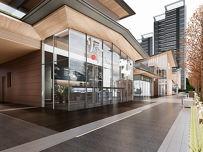 现代商业景观 商业街区 小区配套