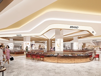 现代商场 商场黄金珠宝区 黄金珠宝店 购物中心黄金珠宝