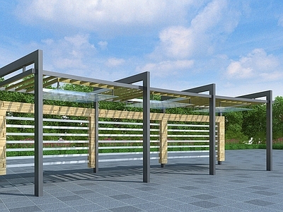 现代廊架 金属廊架 景观廊架