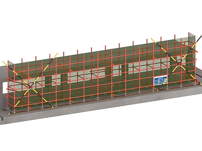 现代其他公共建筑 脚手架 扣碗式脚手架 施工工地 施工设施 建筑工地