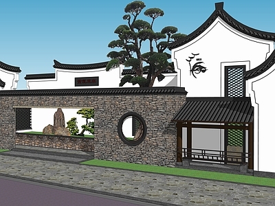 新中式乡村公园 村庄入口景观