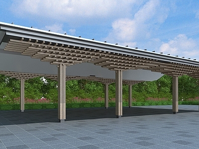现代廊架 大型廊架凉亭 遮阳棚 景观廊架
