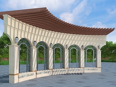 现代欧式廊架 弧形廊架
