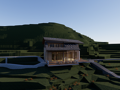 现代其他景观小建筑 山地建筑 农田