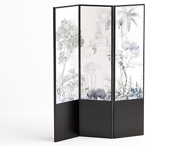 复古中古屏风 可折叠屏风 木屏风 布艺屏风