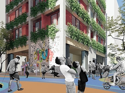 现代乡村民房 城中村建筑改造 绿色建筑 屋顶景观 街区改造 建筑竞赛