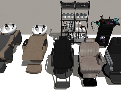 理发器材 理发器材组合 理发坐椅洗头组合