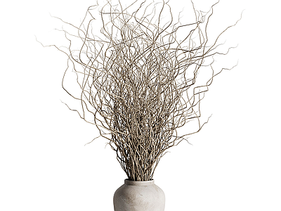 新中式侘寂花艺 陶罐 花瓶 干枝