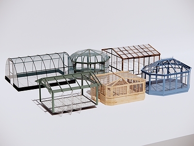 现代其他景观小建筑 玻璃阳光房 温室小屋