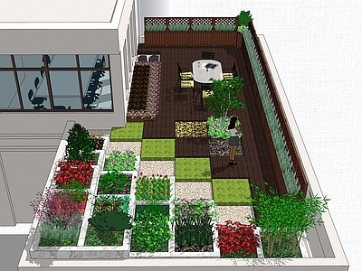 现代屋顶花园 屋顶花园 阶梯花园 屋顶庭院