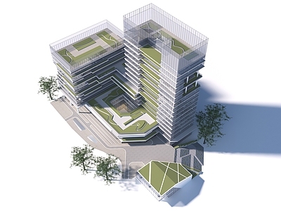 现代办公楼 现代公建 高层办公楼 商业综合体 生态建筑