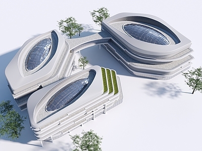 现代商场外观 现代公建 异形建筑 剧院商场综合体
