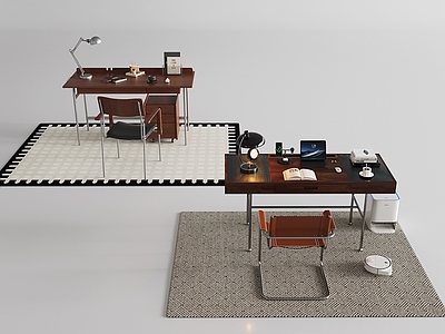 现代书桌椅 学习桌组合 单椅 饰品摆件 书桌 学习椅